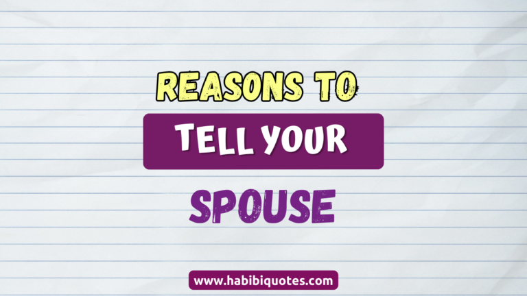 reasons to tell your spouse