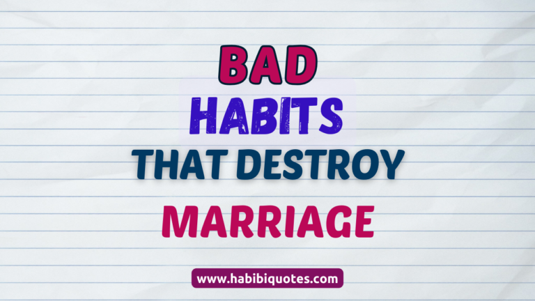 Bad Habits That Can Destroy Your Marriage